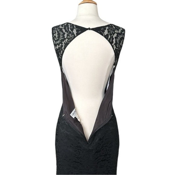 CHRISTINA WU Black Lace Gown Sweetheart Neck Glam Mermaid Occasion Size 12 - Picture 9 of 15